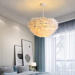 Feather Chandelier Romantic ins LED Lighting Warm Style