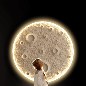 3D Cubic Embossed Moon Moon Wall Lamp Ceiling Lights